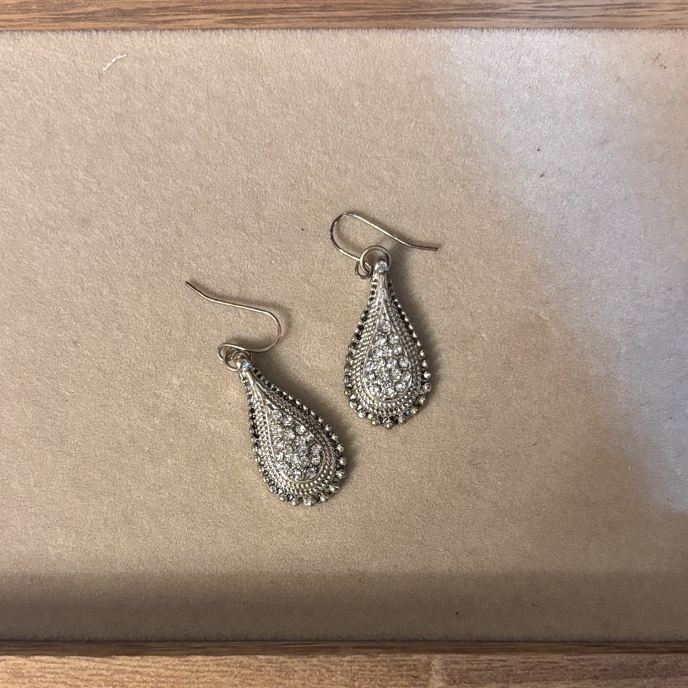 Elegant Silver Teardrop Earrings‎